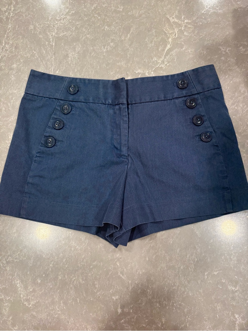 LOFT Riviera Shorts Size 4 Blue Sailor Button High Waist Trouser Shorts